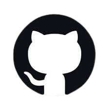 GitHub logo featuring a cat silhouette inside a black circle on a white background